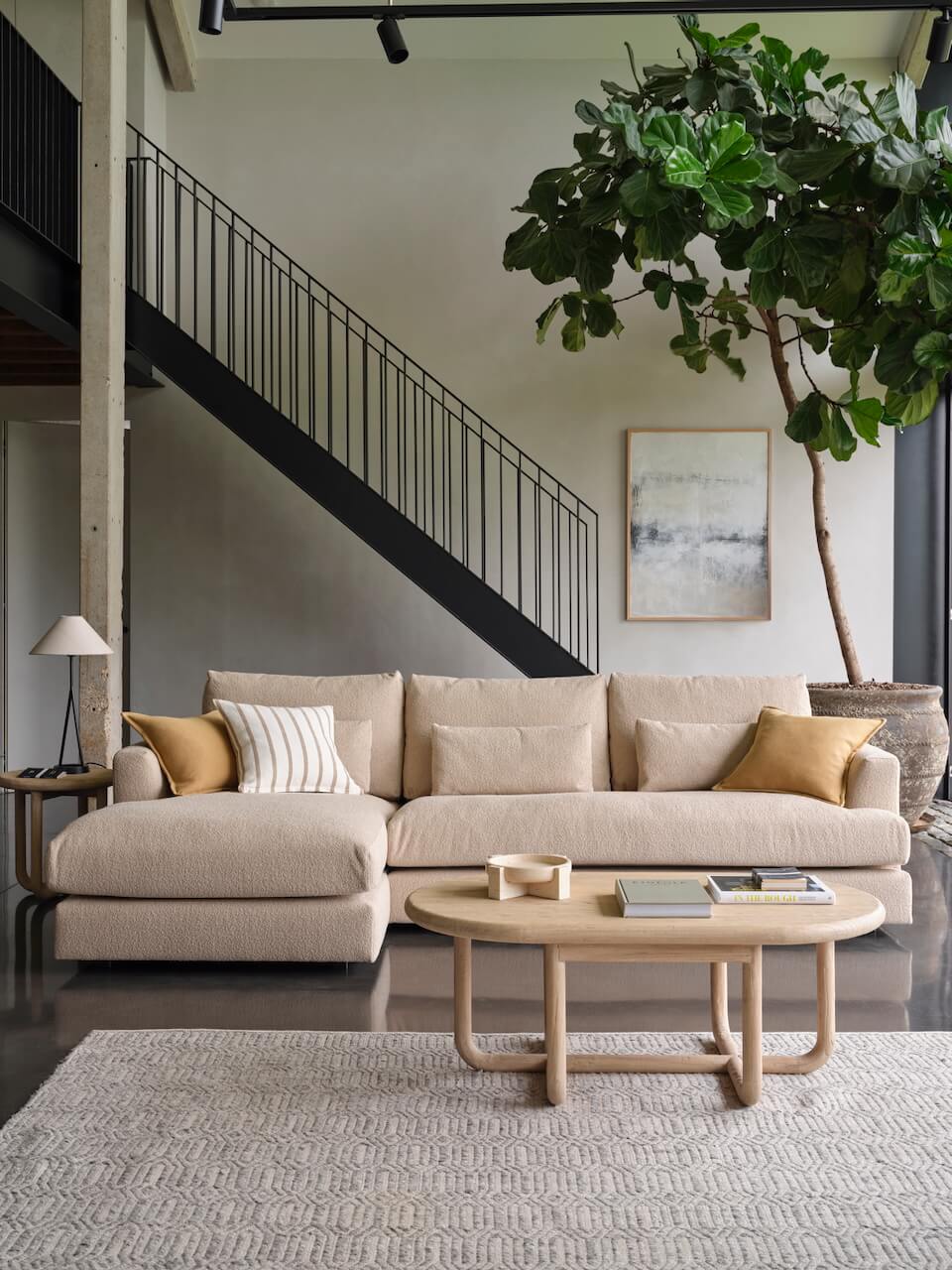 Elba Fabric Chaise Lounge Sofa - Made to Order