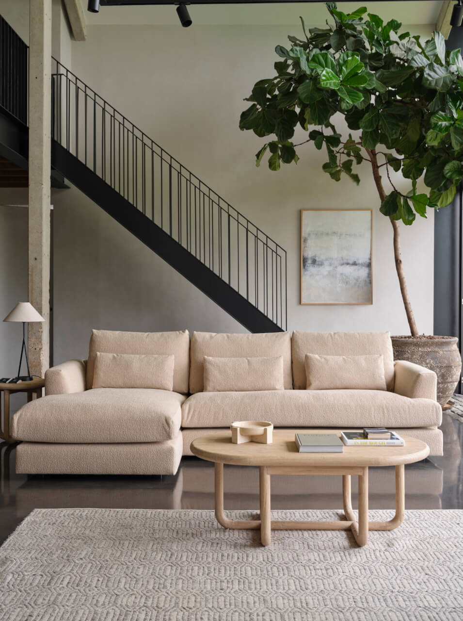 Elba Fabric Chaise Lounge Sofa - Made to Order