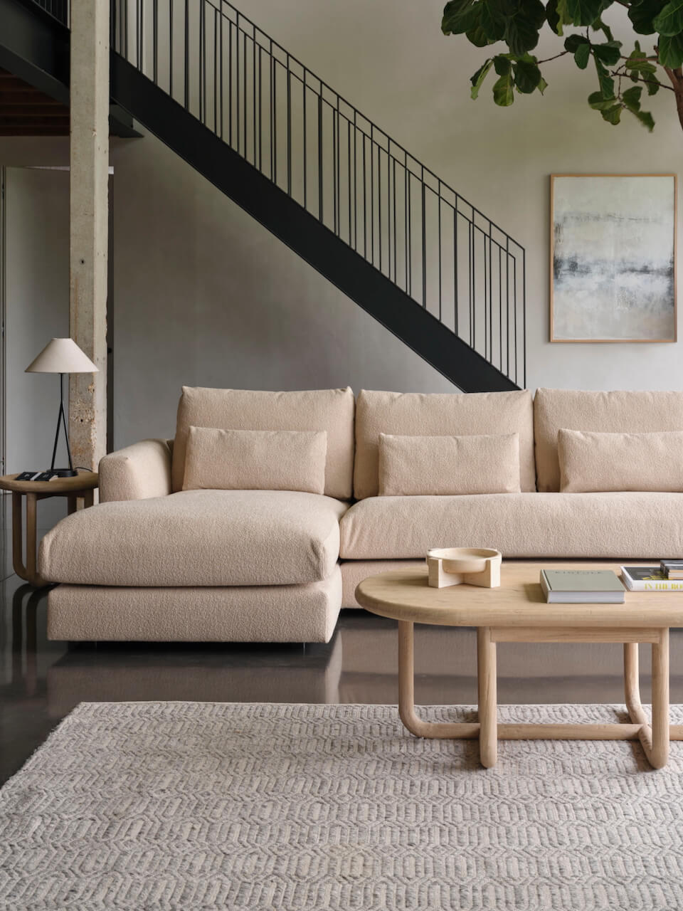Elba Fabric Chaise Lounge Sofa - Made to Order