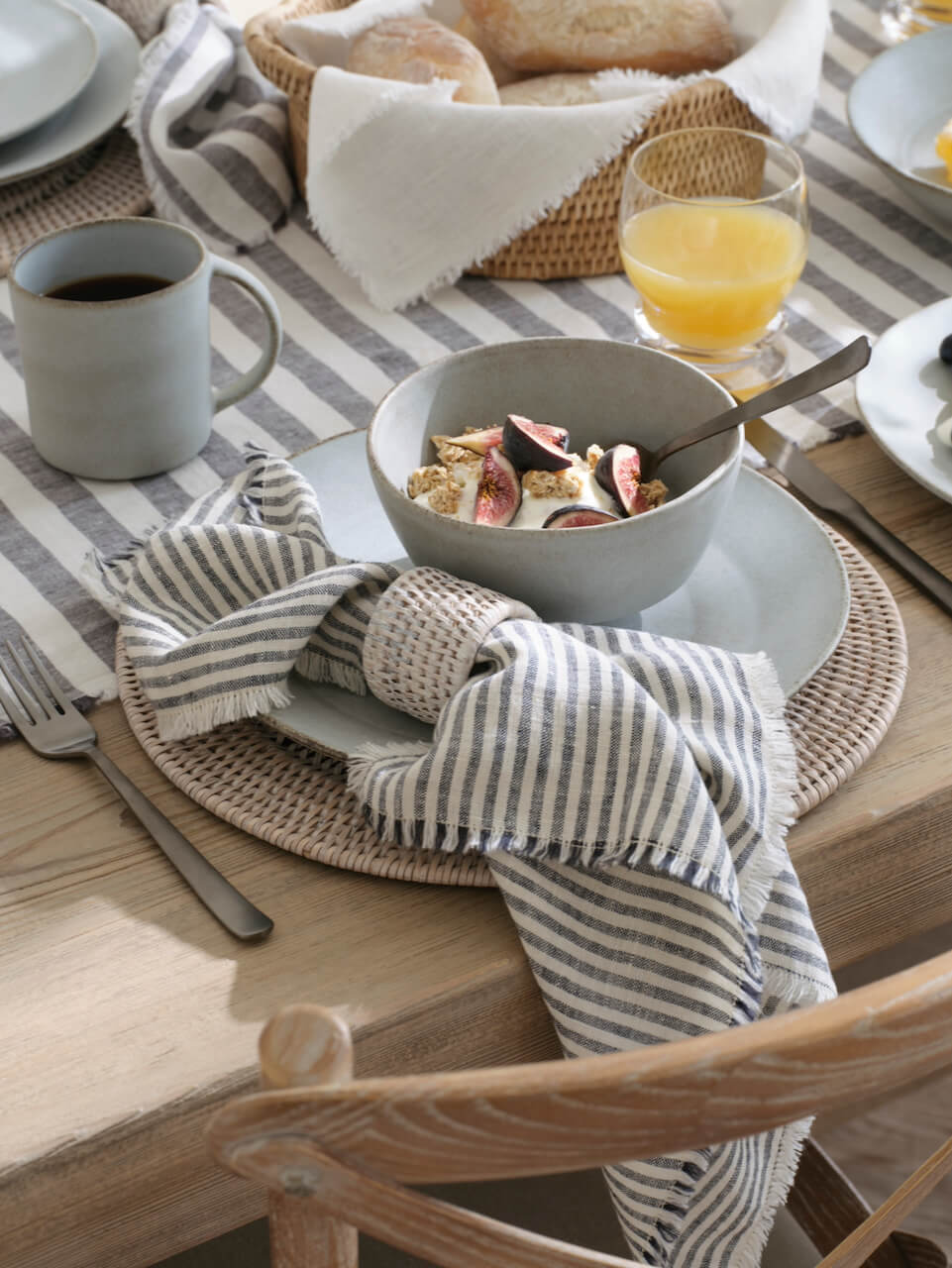 Arran Detailed White Rattan Placemats - Set of 4