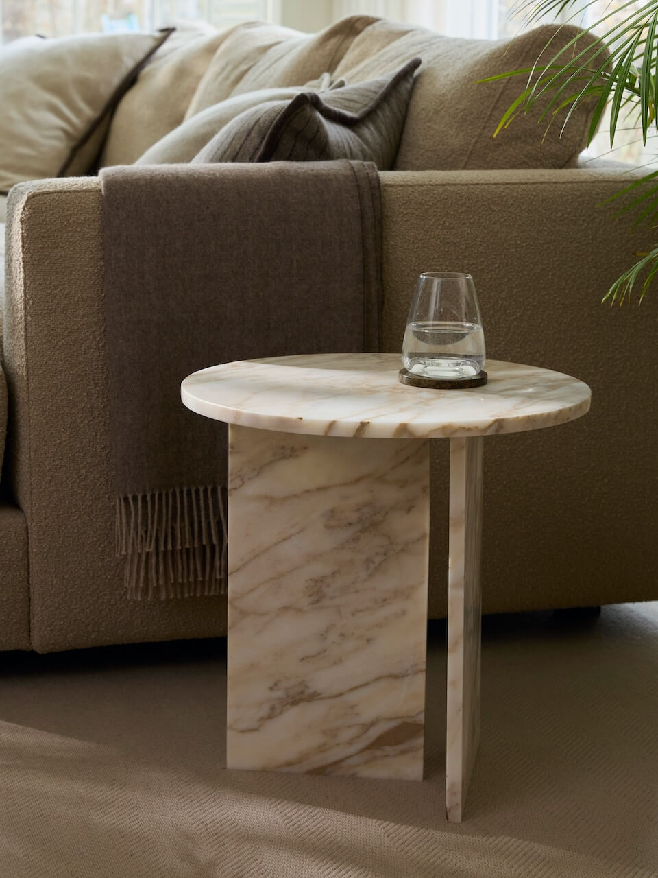 Melrose Calacatta Gold Marble Side Table