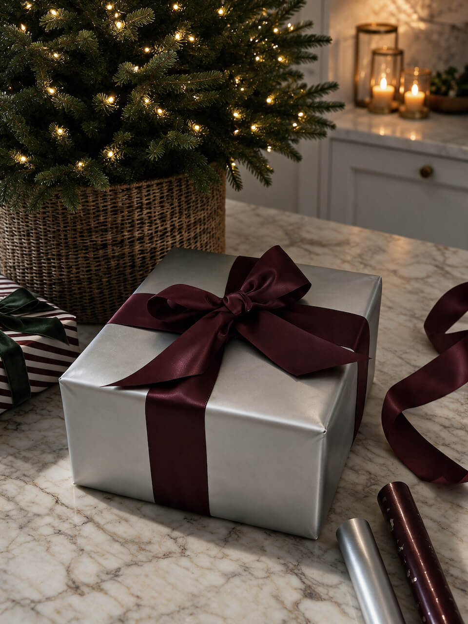 10m Silver Wrapping Paper
