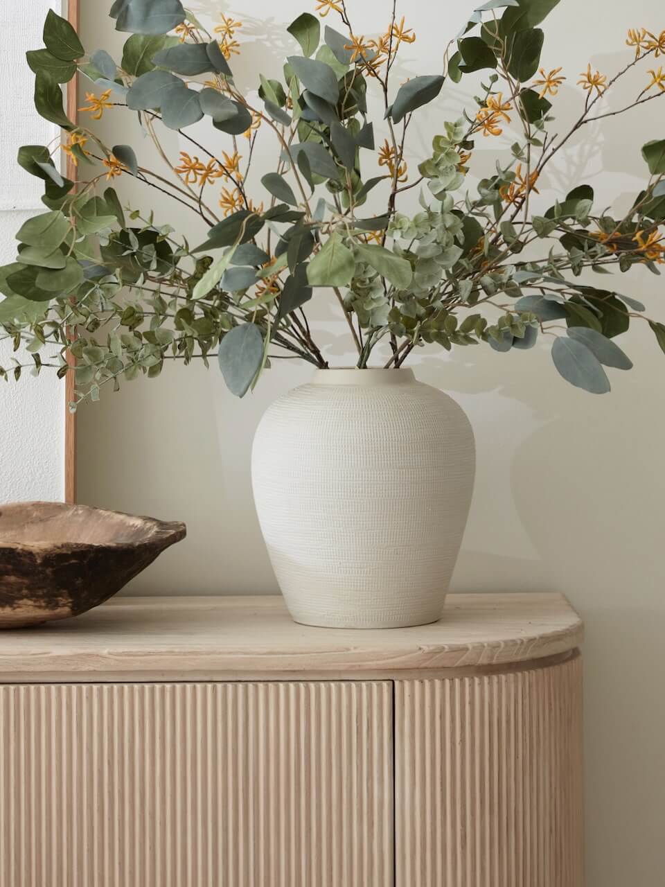 Elvas Medium Textured Cream Vase