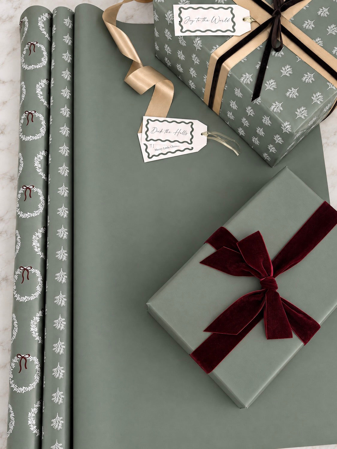 10m Green Wrapping Paper