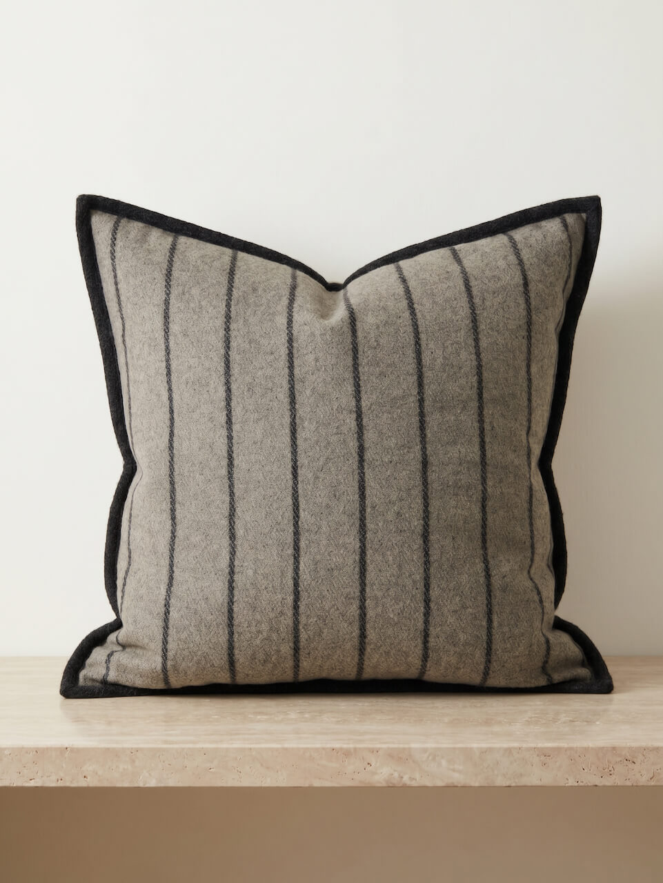 Grey Stripe Wool Cushion Cover 50 x 50 cm