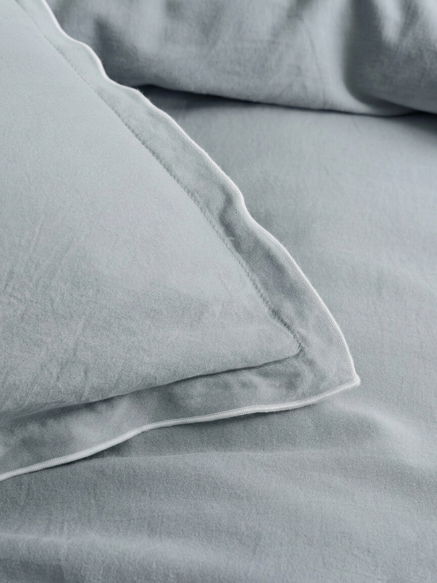 Lisbon Blue Fog Cotton Deep Fitted Sheet