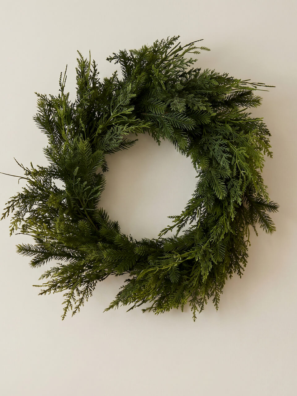 Faux Winter Mixed Fir Wreath - 65cm