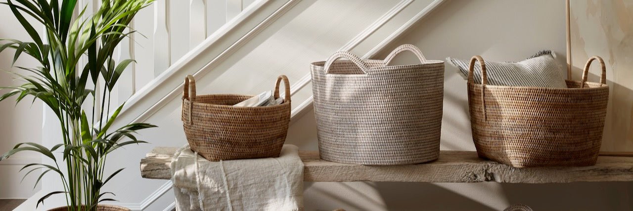 Luxury Rattan Storage Baskets & Trays