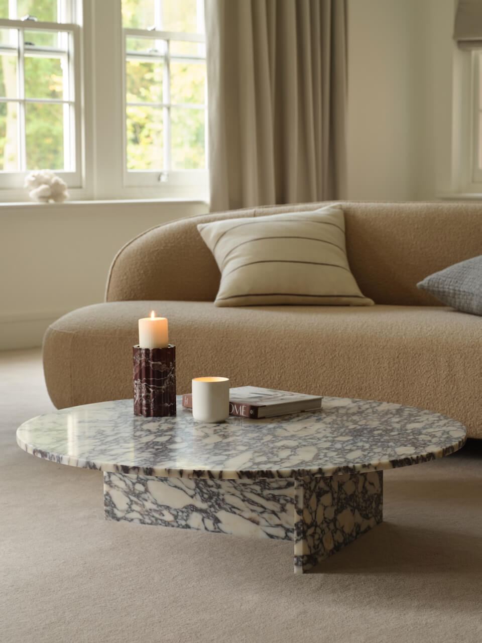Melrose Calacatta Viola Marble Coffee Table