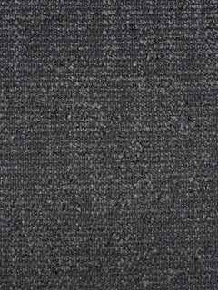 A close-up texture shot of a dark charcoal gray woven fabric, showing the detailed ribbed pattern and heathered texture.