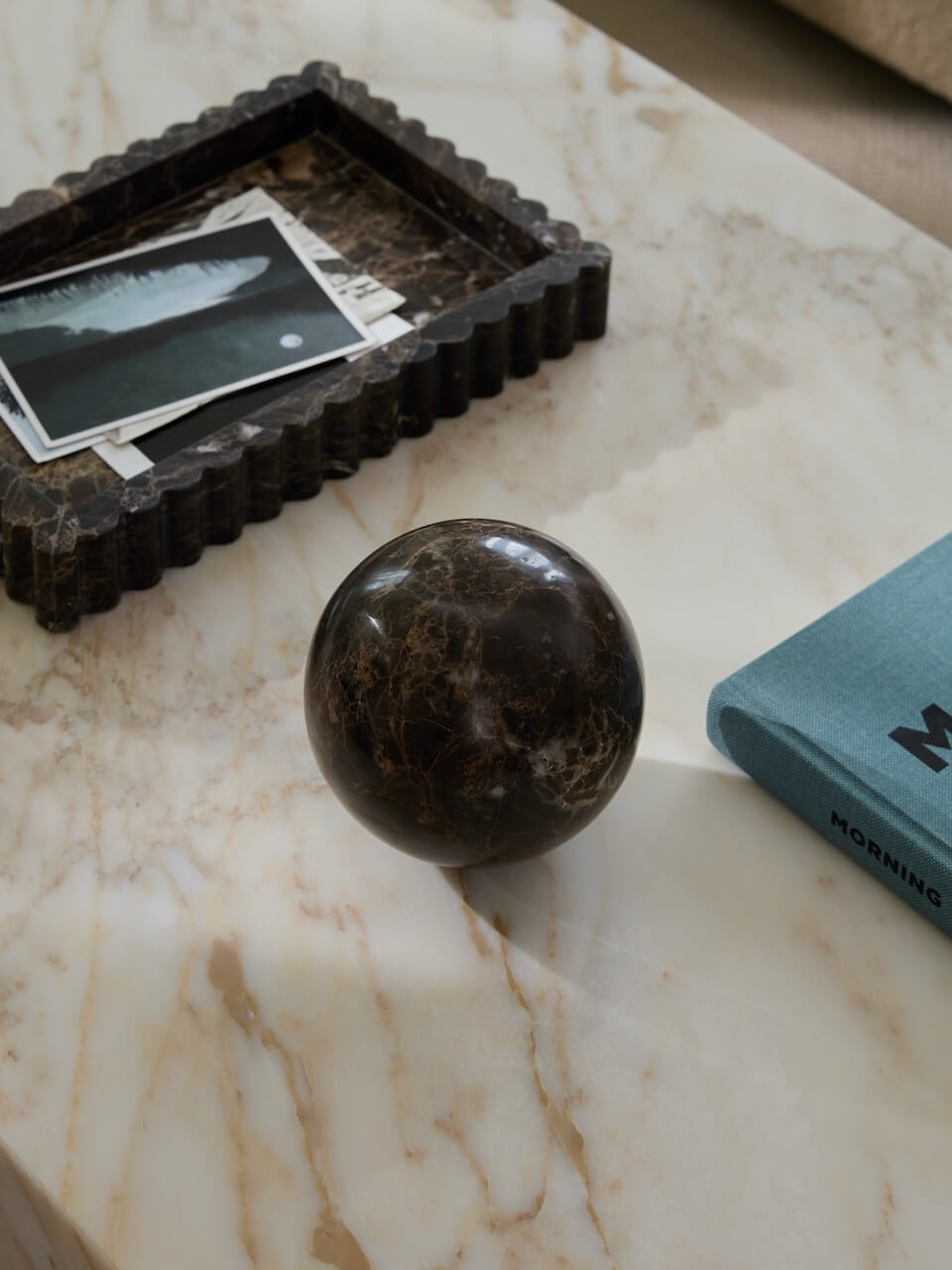 Dunas Dark Emperor Marble Sphere