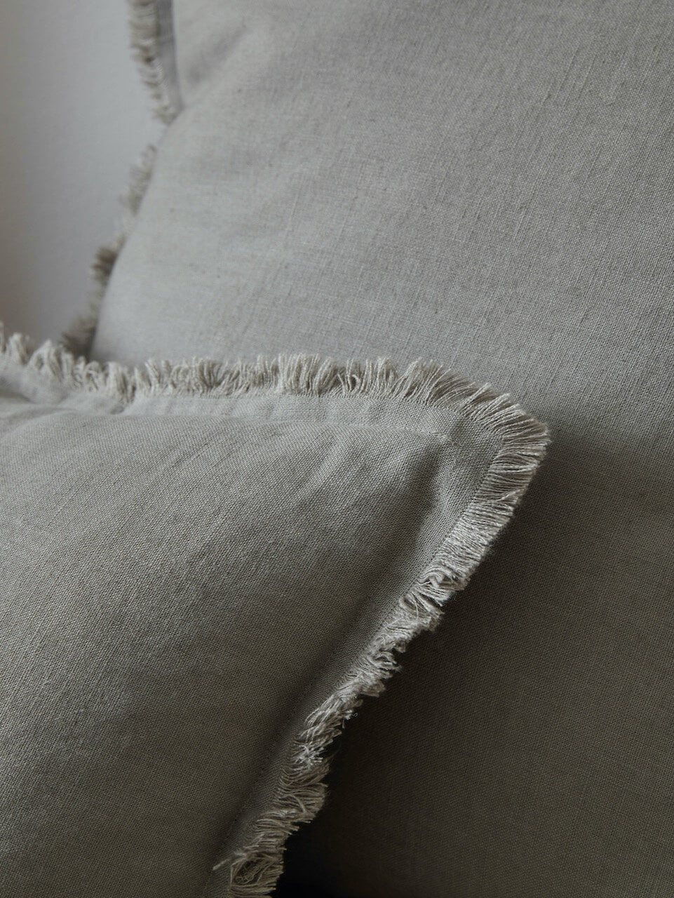 Fringe Linen Cushion Cover - Khaki