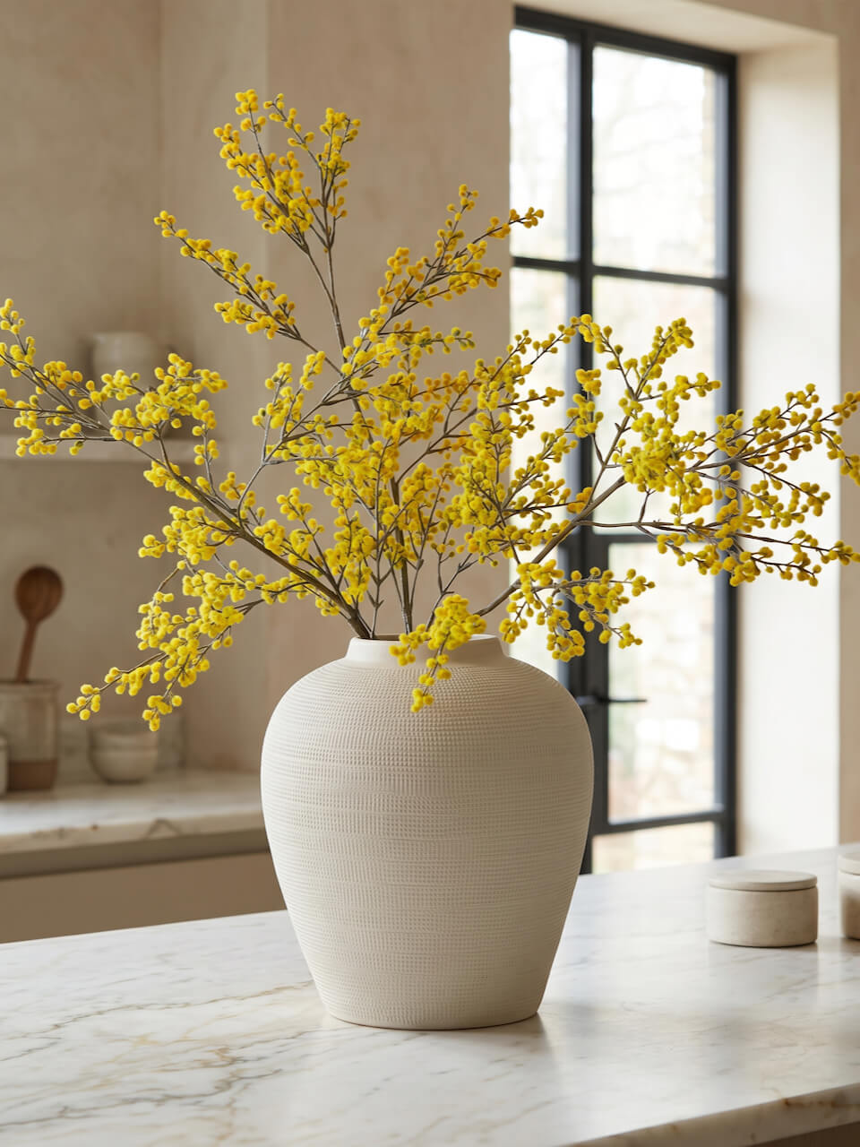 Elvas Medium Textured Cream Vase