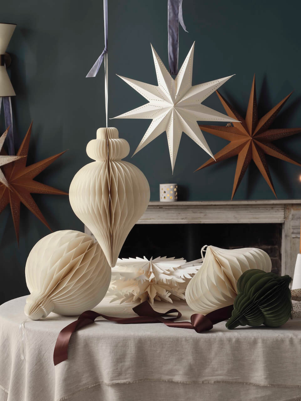 Extra Large White Teardrop Paper Decoration