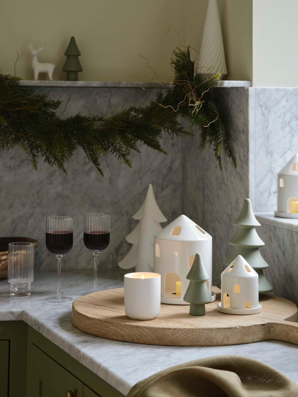 White Ceramic House Ornament