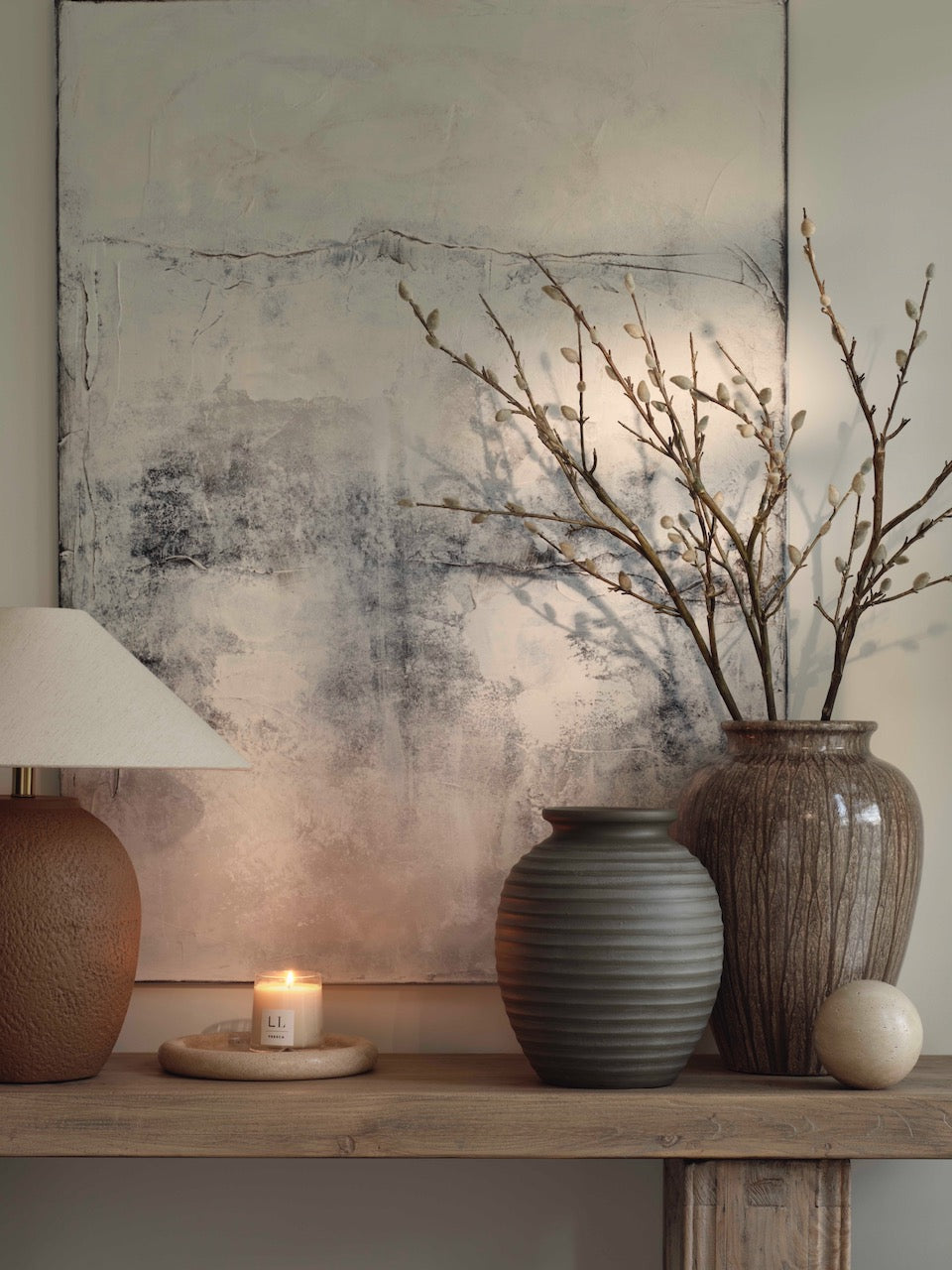 Marmo Ribbed Vase