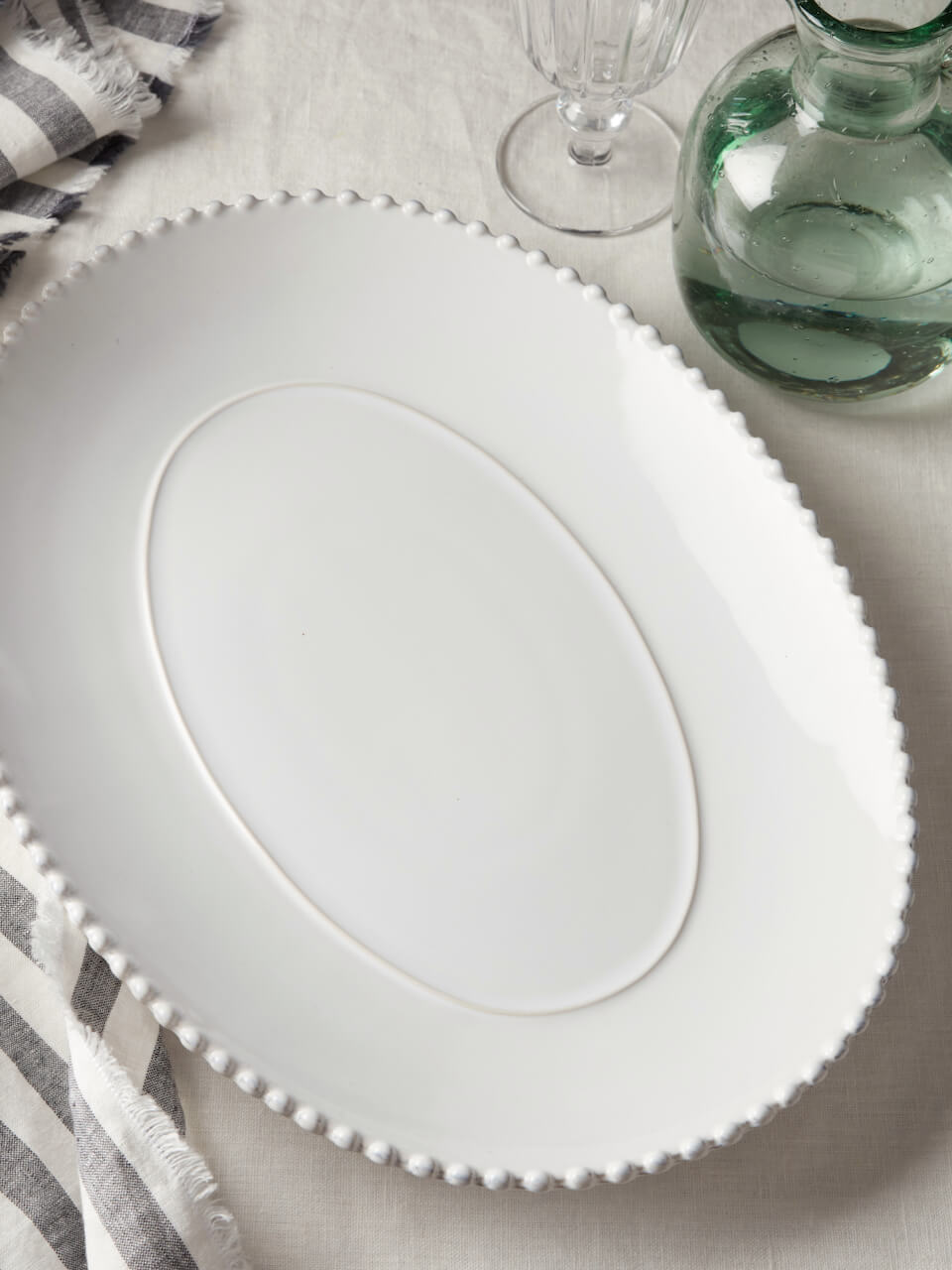 Pearl Stoneware Oval Platter