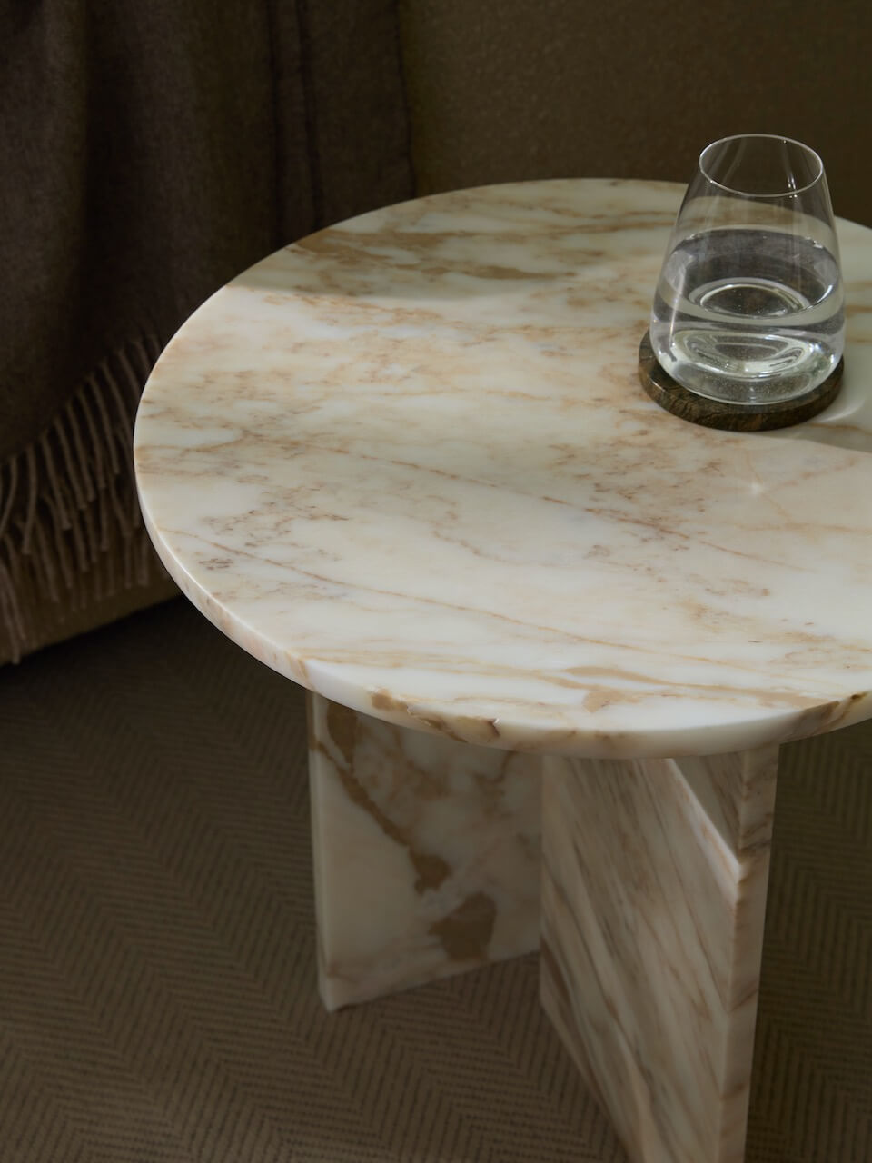 Melrose Calacatta Gold Marble Side Table