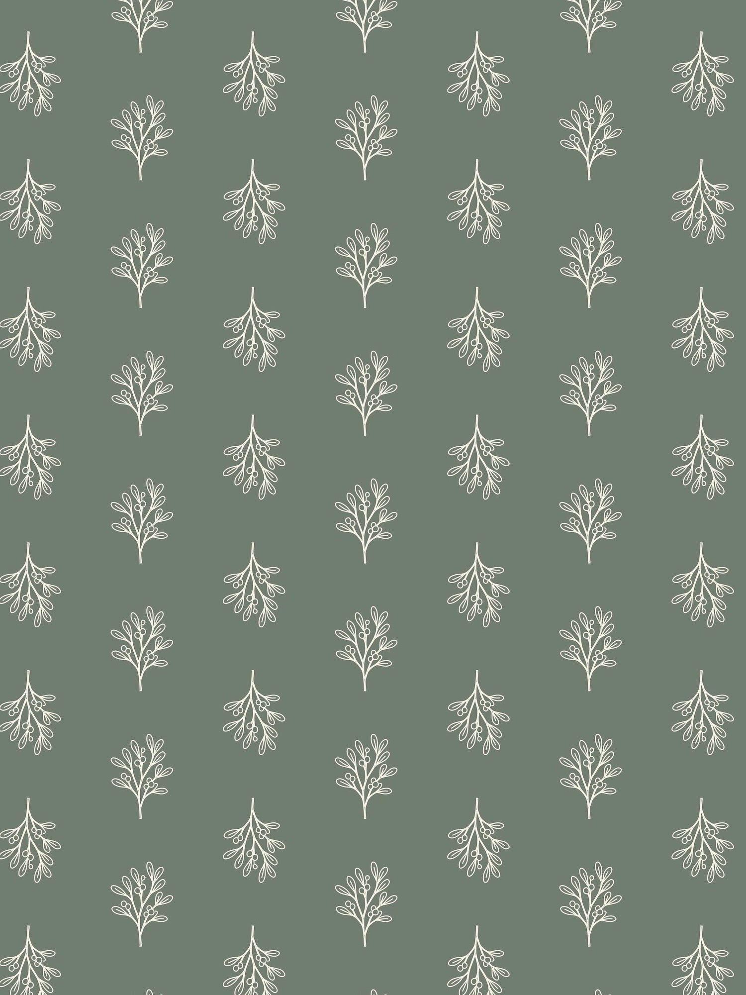 10m Green Mistletoe Wrapping Paper