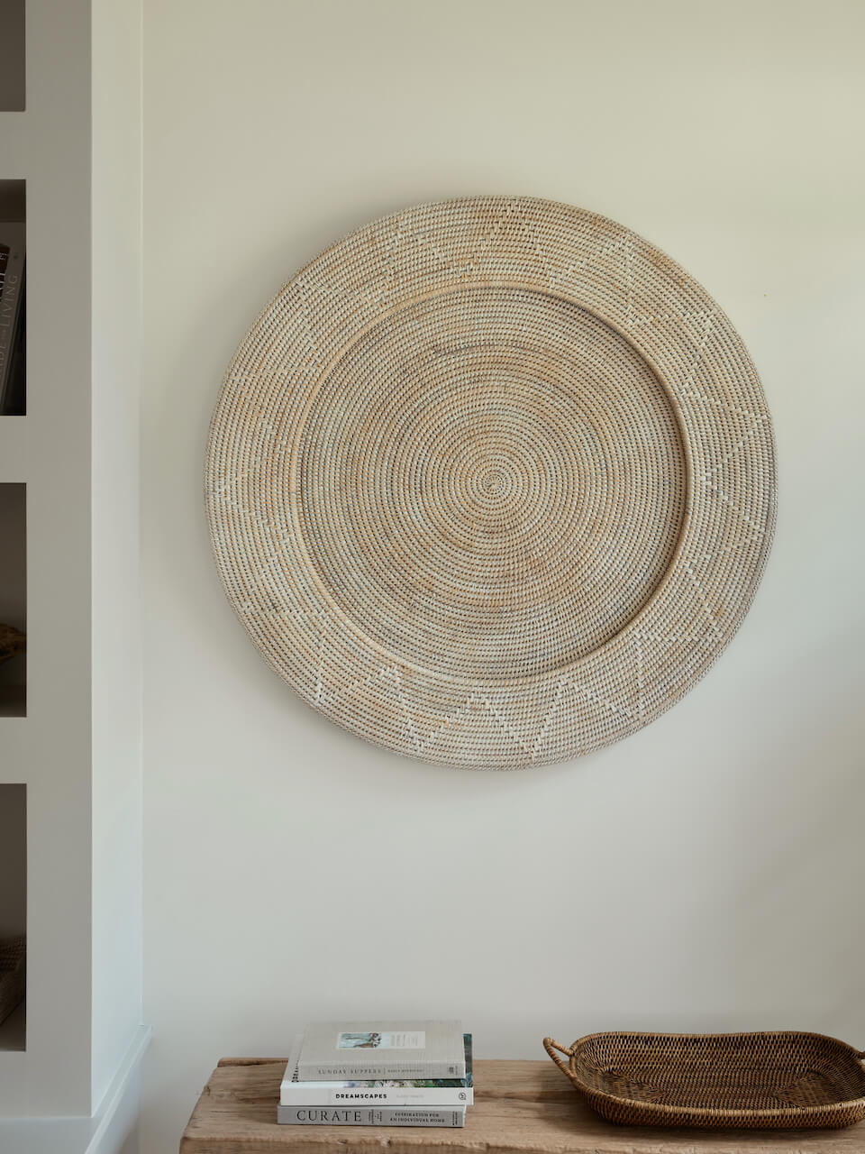 Oban Rattan Patterned Wall Hanging - White