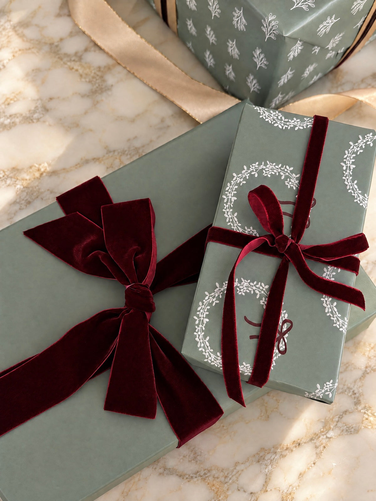 10m Burgundy Velvet Ribbon