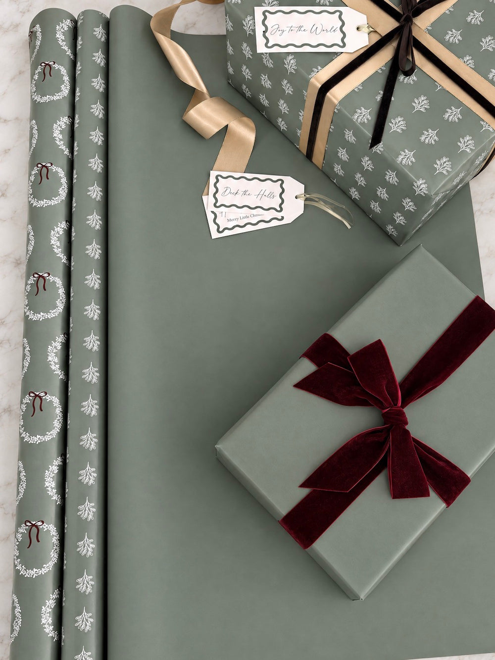 10m Green Wrapping Paper