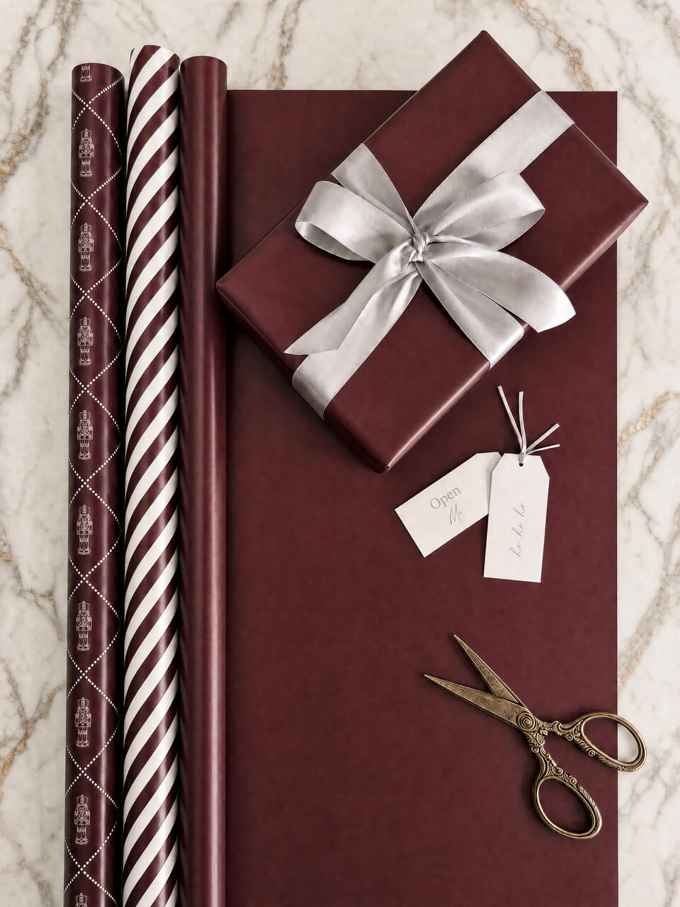 10m Burgundy Wrapping Paper