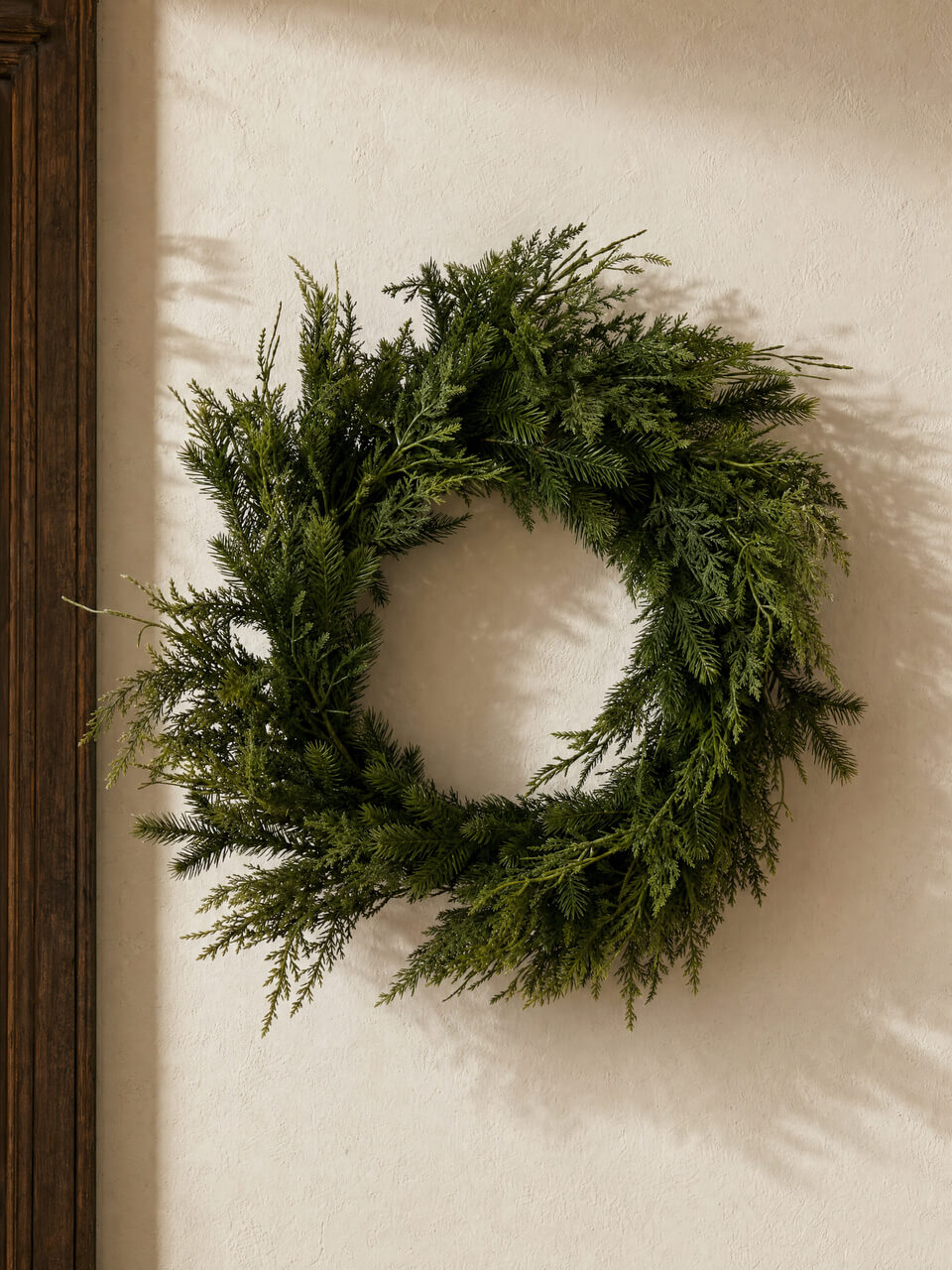 Faux Winter Mixed Fir Wreath - 65cm